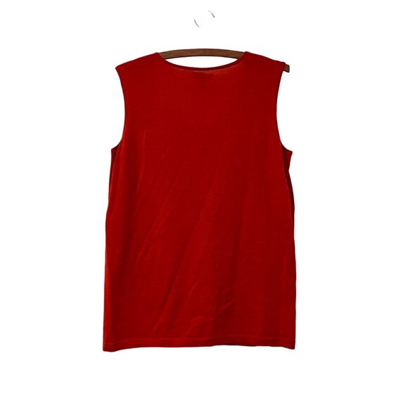 Eileen Fisher Burnt Orange Merino Wool Sleeveless Lightweight Tank Top Medium - Picture 2 of 4